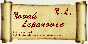 Novak Lepanović vizit kartica